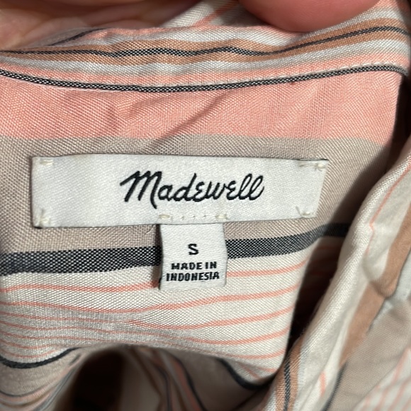 Madewell Button Up Collared Courier Shirt in Aldwin Stripe Size S Style H6473 - Picture 5 of 9